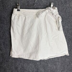 Lone Star White Denim Wrap Skort Side Tie Cotton Mini Skirt Shorts Womens Small
